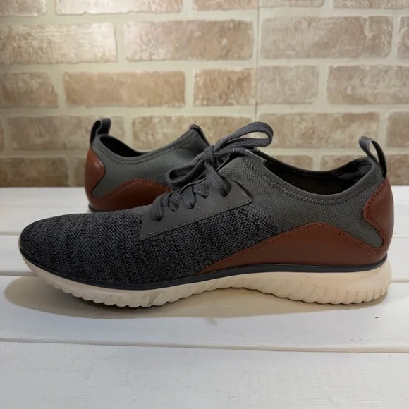 Cole Haan Grandsport Knit Oxford Casual Sneakers In Grey/ Brown Mens Size 10.5 - Picture 5 of 10
